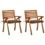 Dining garden chairs with cushions 2 units solid acacia wood by , Garden chairs - Ref: Foro24-3060804, Price: 210,75 €, Disco...