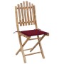 Sillas de jardín plegables 2 unidades bambú con cojines by , Garden chairs - Ref: Foro24-3063996, Price: 117,81 €, Discount: %