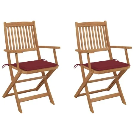 Sillas de jardín plegables 2 uds y cojines madera maciza acacia de , Sillas de jardín - Ref: Foro24-3064599, Precio: 167,40 €...