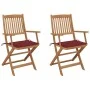 Sillas de jardín plegables 2 uds y cojines madera maciza acacia de , Sillas de jardín - Ref: Foro24-3064599, Precio: 167,40 €...