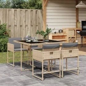 5-piece garden dining set with beige synthetic rattan cushions by , Garden sets - Ref: Foro24-3278027, Price: 351,11 €, Disco...