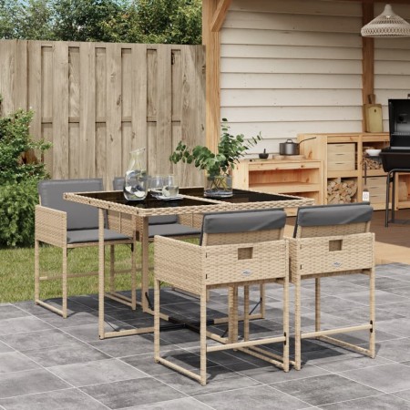 5-piece garden dining set with beige synthetic rattan cushions by , Garden sets - Ref: Foro24-3278027, Price: 269,06 €, Disco...
