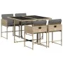 5-piece garden dining set with beige synthetic rattan cushions by , Garden sets - Ref: Foro24-3278027, Price: 351,11 €, Disco...