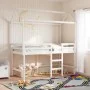 High bed with ladder and solid white pine wood roof 80x200 cm by , Beds and slatted bases - Ref: Foro24-3282147, Price: 241,2...