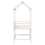 Cama alta escalera y techo madera maciza pino blanca 80x200 cm de , Camas y somieres - Ref: Foro24-3282147, Precio: 244,15 €,...