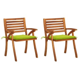 Garden dining chairs with cushions 2 pcs solid acacia wood by , Garden chairs - Ref: Foro24-3060813, Price: 261,19 €, Discoun...