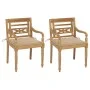 Sillas Batavia 2 uds teca maciza con cojines beige de , Sillas de jardín - Ref: Foro24-3062130, Precio: 254,97 €, Descuento: %