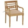Sillas Batavia 2 uds teca maciza con cojines beige de , Sillas de jardín - Ref: Foro24-3062130, Precio: 254,97 €, Descuento: %