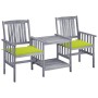 Garden chairs with table and solid acacia wood cushions by , Garden sets - Ref: Foro24-3061313, Price: 163,00 €, Discount: %
