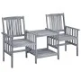 Garden chairs with table and solid acacia wood cushions by , Garden sets - Ref: Foro24-3061313, Price: 160,94 €, Discount: %