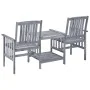 Garden chairs with table and solid acacia wood cushions by , Garden sets - Ref: Foro24-3061313, Price: 160,94 €, Discount: %