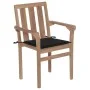 Gartenstühle 2 Einheiten mit schwarzen Teakholzkissen von , Gartenstühle - Ref: Foro24-3062215, Preis: 266,32 €, Rabatt: %