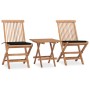 Folding garden dining set 3 pieces teak wood cushions by , Garden sets - Ref: Foro24-3063205, Price: 168,48 €, Discount: %