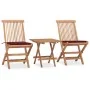 Klappbare Garten-Essgruppe mit 3-teiligen Kissen aus Teakholz von , Gartensets - Ref: Foro24-3063207, Preis: 169,13 €, Rabatt: %