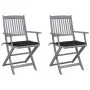 Klappbare Gartenstühle, 2 Stück, Kissen aus massivem Akazienholz von , Gartenstühle - Ref: Foro24-3064489, Preis: 123,41 €, R...