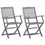 Klappbare Gartenstühle, 2 Stück, Kissen aus massivem Akazienholz von , Gartenstühle - Ref: Foro24-3064489, Preis: 123,41 €, R...