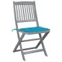 Klappbare Gartenstühle, 6 Stück, Kissen aus massivem Akazienholz von , Gartenstühle - Ref: Foro24-3065444, Preis: 321,44 €, R...