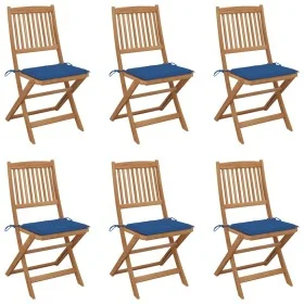 6 pcs folding garden chairs and solid acacia wood cushions by , Garden chairs - Ref: Foro24-3075004, Price: 306,88 €, Discoun...