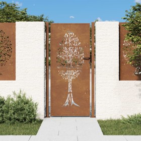 Corten steel garden gate tree design 105x205 cm by , garden gates - Ref: Foro24-153165, Price: 266,59 €, Discount: %
