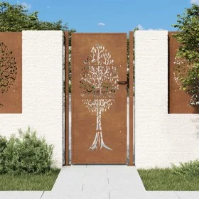 Corten steel garden gate tree design 105x205 cm by , garden gates - Ref: Foro24-153165, Price: 261,24 €, Discount: %