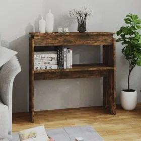 Smoked oak plywood console table 80x30x80 cm by , Side tables - Ref: Foro24-815216, Price: 38,51 €, Discount: %