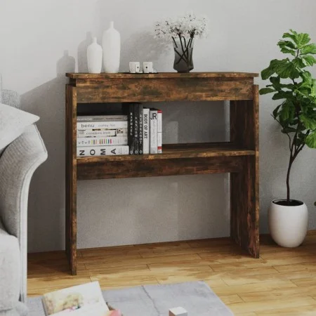 Smoked oak plywood console table 80x30x80 cm by , Side tables - Ref: Foro24-815216, Price: 38,51 €, Discount: %