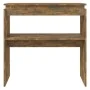 Smoked oak plywood console table 80x30x80 cm by , Side tables - Ref: Foro24-815216, Price: 38,51 €, Discount: %