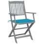 Folding garden chairs 6 pcs solid acacia wood cushions by , Garden chairs - Ref: Foro24-3065417, Price: 299,93 €, Discount: %