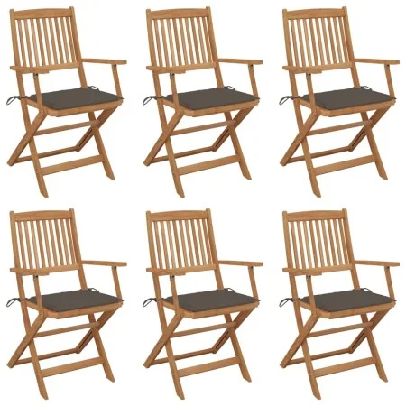 Sillas de jardín plegables 6 uds y cojines madera maciza acacia de , Sillas de jardín - Ref: Foro24-3065469, Precio: 352,58 €...