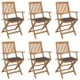 Sillas de jardín plegables 6 uds y cojines madera maciza acacia de , Sillas de jardín - Ref: Foro24-3065469, Precio: 352,58 €...