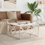 Couchtisch aus Edelstahl und silbernem Glas, 80 x 80 x 40 cm von , Couchtisch - Ref: Foro24-349971, Preis: 172,85 €, Rabatt: %