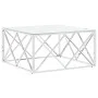 Couchtisch aus Edelstahl und silbernem Glas, 80 x 80 x 40 cm von , Couchtisch - Ref: Foro24-349971, Preis: 172,85 €, Rabatt: %