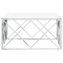 Couchtisch aus Edelstahl und silbernem Glas, 80 x 80 x 40 cm von , Couchtisch - Ref: Foro24-349971, Preis: 172,85 €, Rabatt: %