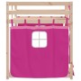 Bunk bed with curtains solid pink pine wood 90x200 cm by , Beds and slatted bases - Ref: Foro24-3283930, Price: 172,98 €, Dis...