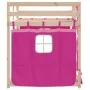 Bunk bed with curtains solid pink pine wood 90x200 cm by , Beds and slatted bases - Ref: Foro24-3283930, Price: 161,31 €, Dis...
