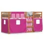 Bunk bed with curtains solid pink pine wood 80x200 cm by , Beds and slatted bases - Ref: Foro24-3283924, Price: 167,56 €, Dis...