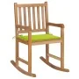 Schaukelstuhl aus massivem Teakholz mit hellgrünem Kissen von , Gartenstühle - Ref: Foro24-3062768, Preis: 162,38 €, Rabatt: %