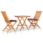 3-piece bistro set with red-red cushions in solid teak wood by , Garden sets - Ref: Foro24-3063234, Price: 203,56 €, Discount: %