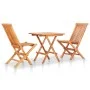 3-piece bistro set with red-red cushions in solid teak wood by , Garden sets - Ref: Foro24-3063234, Price: 203,56 €, Discount: %