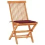 3-piece bistro set with red-red cushions in solid teak wood by , Garden sets - Ref: Foro24-3063234, Price: 203,56 €, Discount: %