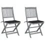 Folding garden chairs 2 pcs cushions solid acacia wood by , Garden chairs - Ref: Foro24-3064543, Price: 129,08 €, Discount: %