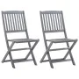 Klappbare Gartenstühle, 2 Stück, Kissen aus massivem Akazienholz von , Gartenstühle - Ref: Foro24-3064543, Preis: 136,96 €, R...