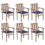 Stapelbare Gartenstühle 6 Stück aus massivem Teakholz mit Kissen von , Gartenstühle - Ref: Foro24-3073416, Preis: 772,77 €, R...