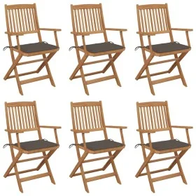 Sillas de jardín plegables 6 uds y cojines madera maciza acacia de , Sillas de jardín - Ref: Foro24-3074948, Precio: 334,40 €...