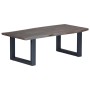 Mesa de centro borde natural de acacia maciza gris 115x60x40 cm de , Mesas de centro - Ref: Foro24-247829, Precio: 152,79 €, ...