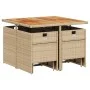 9-teiliges Garten-Essset mit beigen Kissen aus synthetischem Rattan von , Gartensets - Ref: Foro24-3277731, Preis: 543,42 €, ...