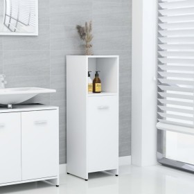 Armario de baño madera contrachapada blanco 30x30x95 cm