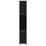 Armario baño madera contrachapada negro brillo 30x30x183,5 cm