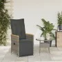 Garden recliner with gray synthetic rattan cushions by , Garden chairs - Ref: Foro24-365665, Price: 123,38 €, Discount: %
