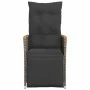 Garden recliner with gray synthetic rattan cushions by , Garden chairs - Ref: Foro24-365665, Price: 123,38 €, Discount: %